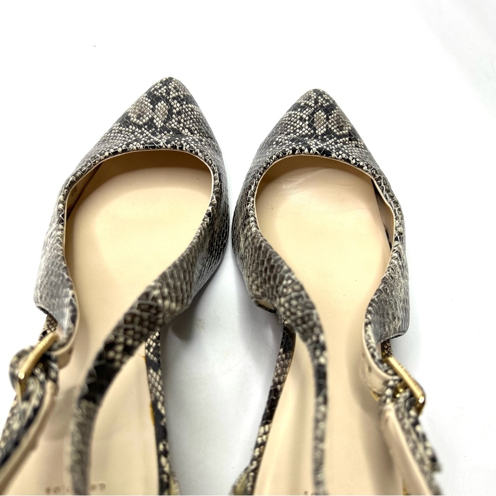 Cole Haan Snakeskin Heels Slingback Pumps Pointed Toe Classic Shoes Size 9 - Picture 14 of 15